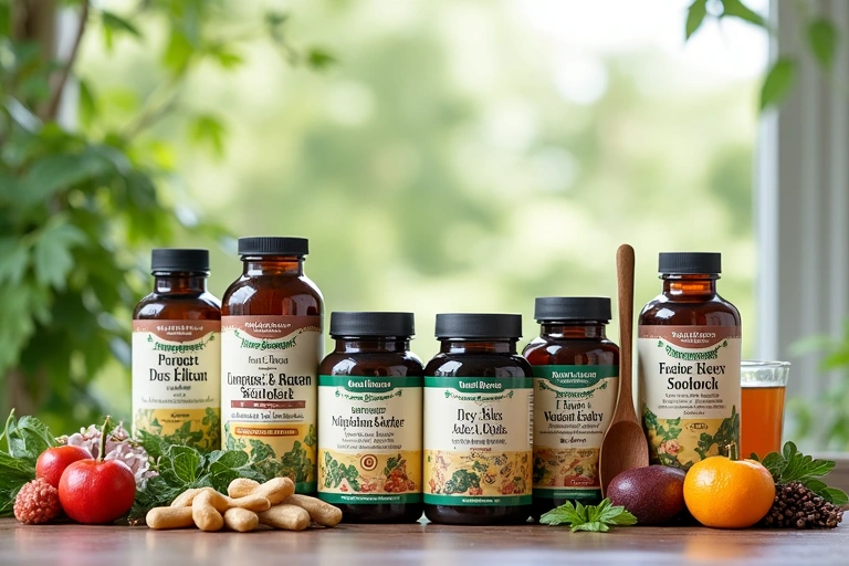 Ilustracija raznih prirodnih proizvoda NatureBoost pored tabele sa cijenama